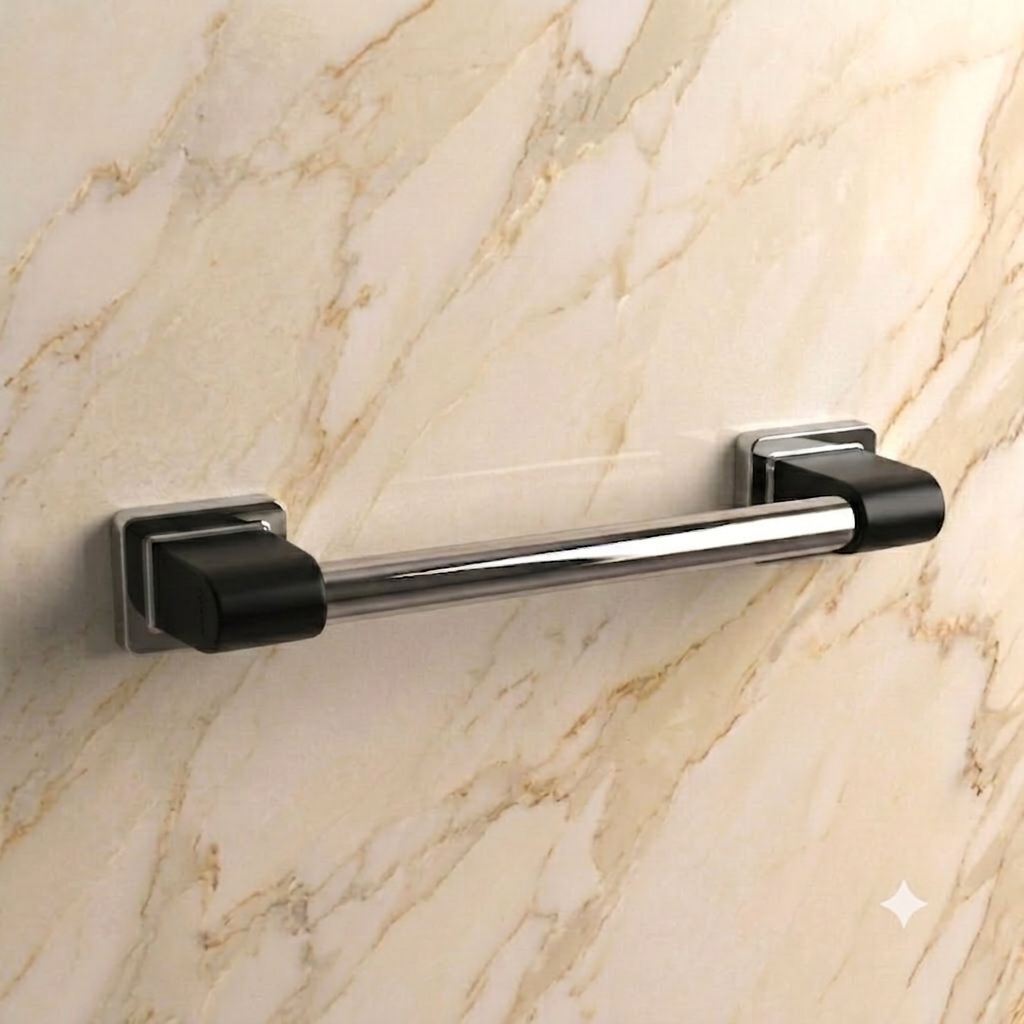 Barre d’appui droite Rugao gris anthracite 300 mm AKW pour salle de bains accessible PMR.